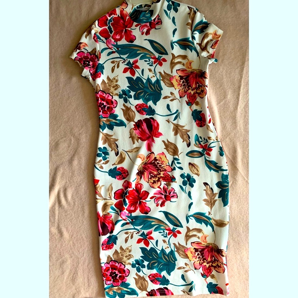 Woman’s spring floral dress
